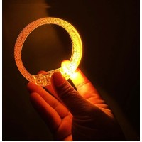 Turuncu Led Işıklı Baskı Yapılabilen Pilli Bileklik Bilezik 1,5 cm Genişlik