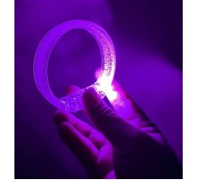 Mor Led Işıklı Baskı Yapılabilen Pilli Bileklik Bilezik 1,5 cm Genişlik