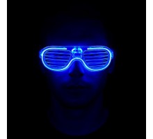 Mavi Led Işıklı Parti Gözlüğü - Neon Glow Gözlük 3 Modlu