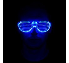 Mavi Led Işıklı Parti Gözlüğü - Neon Glow Gözlük 3 Modlu