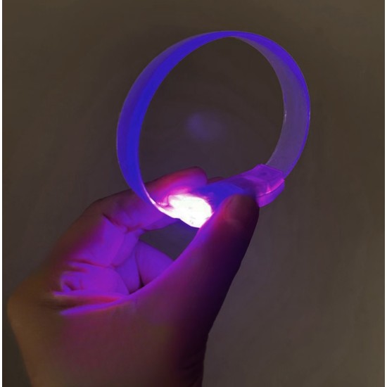 3 Modlu Pilli LED Işıklı Esnek Parti Bilekliği Mor