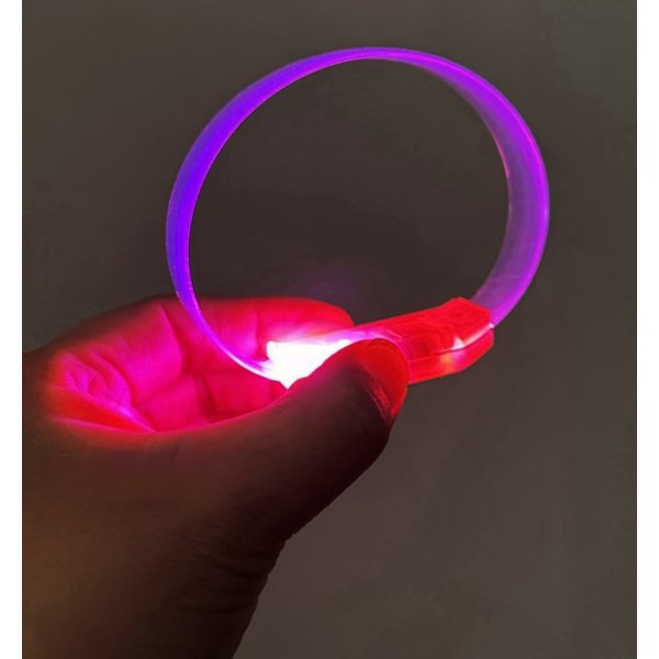 3 Modlu Pilli LED Işıklı Esnek Parti Bilekliği Pembe