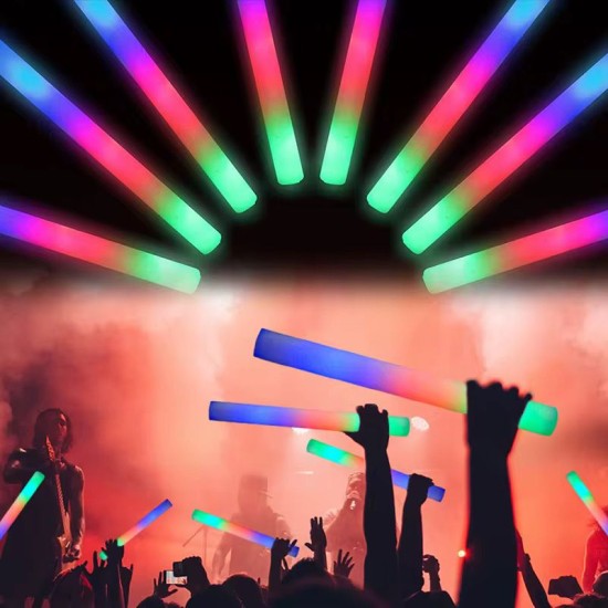 toptan-xml-dropshipping-Led Işıklı 3 Modlu Kauçuk Işıklı Sünger Parti Çubuk Sopa - 46 cm (6’lı Paket)