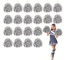 10 Çift ( 20 Adet ) Gümüş Renk 23 Nisan 19 Mayıs 29 Ekim Okul Gösteri Ponponları