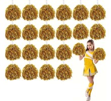 10 Çift ( 20 Adet ) Altın Renk 23 Nisan 19 Mayıs 29 Ekim Okul Gösteri Ponponları