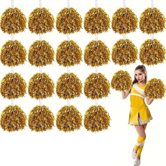 toptan-xml-dropshipping-10 Çift ( 20 Adet ) Altın Renk 23 Nisan 19 Mayıs 29 Ekim Okul Gösteri Ponponları