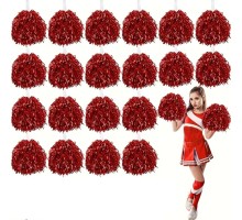 10 Çift ( 20 Adet ) Kırmızı Renk 23 Nisan 19 Mayıs 29 Ekim Okul Gösteri Ponponları