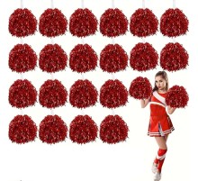 10 Çift ( 20 Adet ) Kırmızı Renk 23 Nisan 19 Mayıs 29 Ekim Okul Gösteri Ponponları