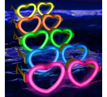Glow Kalpli Fosforlu Gözlük 6’lı Renkli Set – Neon Parti