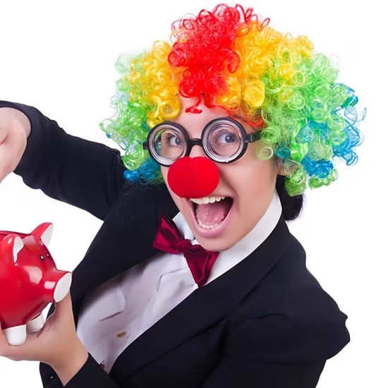 toptan-xml-dropshipping-Palyaço Kostüm Aksesuar Seti 3’lü – Peruk Burun Gözlük