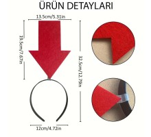 Kişiselleştirilebilir Ok Taç – Üzerine Yazı Yazılabilen Parti Tacı Kırmızı Renk