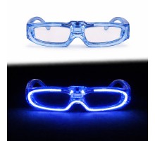 Mavi LED Işıklı Parti Gözlüğü 3 Modlu – Glow & Gece Eğlence Gözlüğü