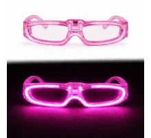 Pembe LED Işıklı Parti Gözlüğü 3 Modlu – Glow & Gece Eğlence Gözlüğü