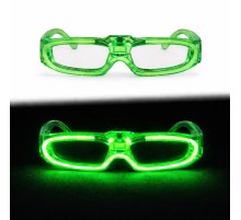 Yeşil LED Işıklı Parti Gözlüğü 3 Modlu – Glow & Gece Eğlence Gözlüğü