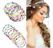 Renkli LED Çiçek Taç – 3 Işık Modlu Glow Parti Tacı