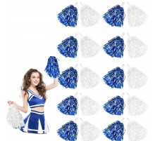 Mavi Beyaz Metalik Dolgun Gösteri Ponponu 20 Adet (10 Çift)