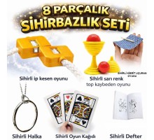 8’li Sihirbazlık Seti (Kibrit, Defter, Halka, Kupa, İp, 3’lü Kart)