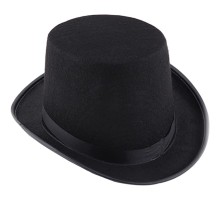 Siyah Keçe Sihirbaz Fötr Şapka 12 cm