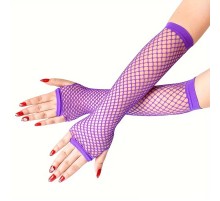 80’ler 90’lar Retro Mor File Parmaksız Eldiven 26 cm