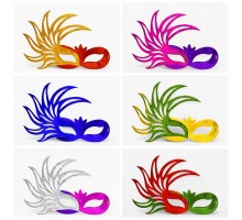 6’lı Çift Renkli Venedik Karton Parti Maskesi Seti