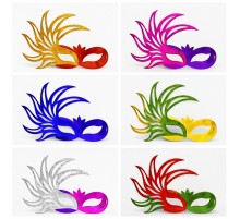 6’lı Çift Renkli Venedik Karton Parti Maskesi Seti