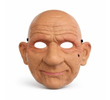 Gerçekçi Yaşlı Adam Maskesi – Lateks Görünümlü Plastik Korku Maskesi