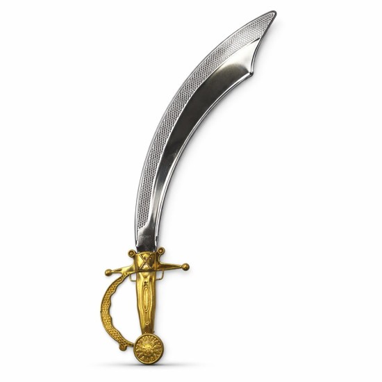 toptan-xml-dropshipping-Parlak Metal Görünümlü Plastik Korsan Kılıcı 45 cm