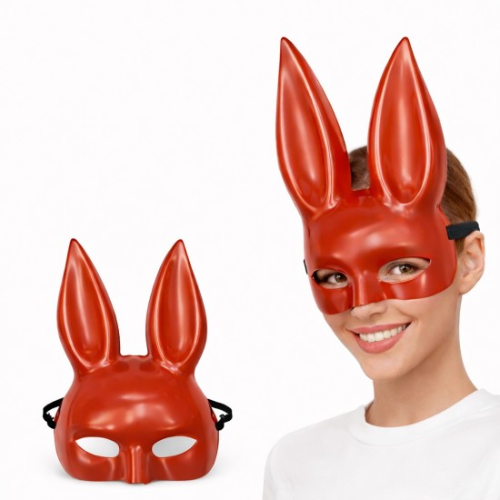 toptan-xml-dropshipping-Uzun Kulaklı Kırmızı Lüks Tavşan Maskesi