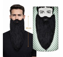 Siyah Renk Lastikli Uzun Takma Sakal 40 cm