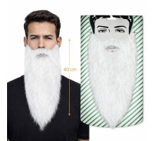 Beyaz Renk Lastikli Uzun Takma Sakal 40 cm