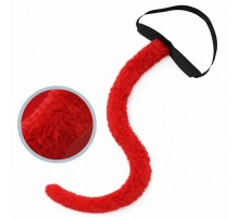 Kırmızı Peluş Kuyruk Şekil Verilebilir 70 cm