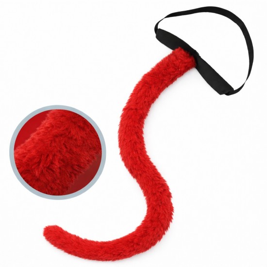 toptan-xml-dropshipping-Kırmızı Peluş Kuyruk Şekil Verilebilir 70 cm