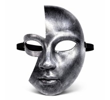 Antik Efektli Gümüş Yarım Yüz Parti Maskesi