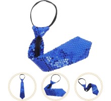 Mavi Pul Payetli Işıltılı Parti Kravatı 33 cm