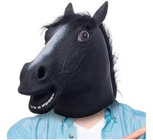 Gerçekçi At Kafası Maskesi Siyah Renk