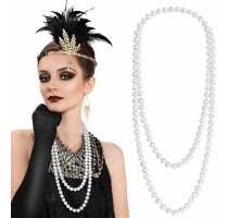 1920 Gatsby İnci Kolye – Vintage Uzun Beyaz İnci Kolye