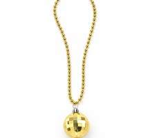 Retro Disko Topu Şekilli 80'ler 90'lar Altın Renk Plastik Kolye