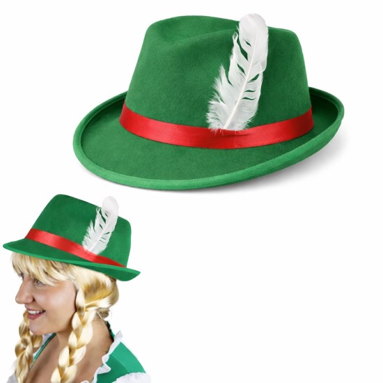 toptan-xml-dropshipping-Yeşil Tüylü Alman Bavyera Şapkası