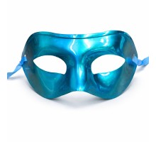 Metalize Parlak Parti Maskesi Turkuaz Mavi Renk 16x7 cm