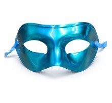 Metalize Parlak Parti Maskesi Turkuaz Mavi Renk 16x7 cm