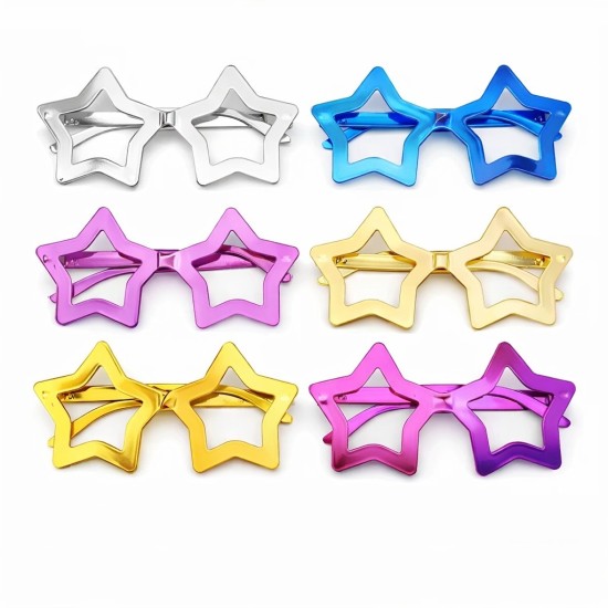 toptan-xml-dropshipping-Yıldız Parti Gözlüğü 12'li Set – 6 Renk ( Camsız )