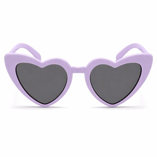 toptan-xml-dropshipping-Mor Lila Retro Kalp Gözlük – 80’ler 90’lar Stil Parti Gözlüğü