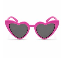 Fuşya Pembe Retro Kalp Gözlük – 80’ler 90’lar Stil Parti Gözlüğü