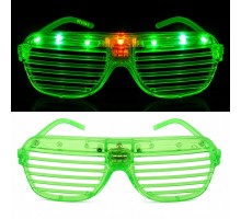 LED Işıklı Panjur Parti Gözlüğü Yeşil Renk Shutter Gözlük