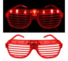 LED Işıklı Panjur Parti Gözlüğü Kırmızı Renk Shutter Gözlük