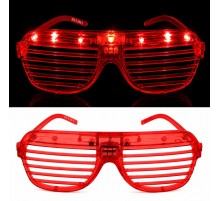 LED Işıklı Panjur Parti Gözlüğü Kırmızı Renk Shutter Gözlük