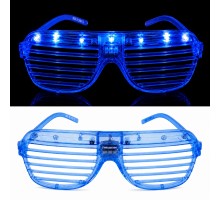 LED Işıklı Panjur Parti Gözlüğü Mavi Renk Shutter Gözlük