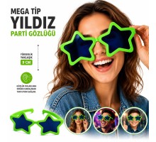 Mega Tip Yıldız Parti Gözlüğü Yeşil Renk
