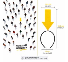 Sarı Renk Buradayım Ok Tacı Kaybolmam İşaret Tacı Keçe