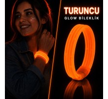 Turuncu Kalın Glow Bileklik – Kırılarak Yanan Parti ve Festival Bilekliği